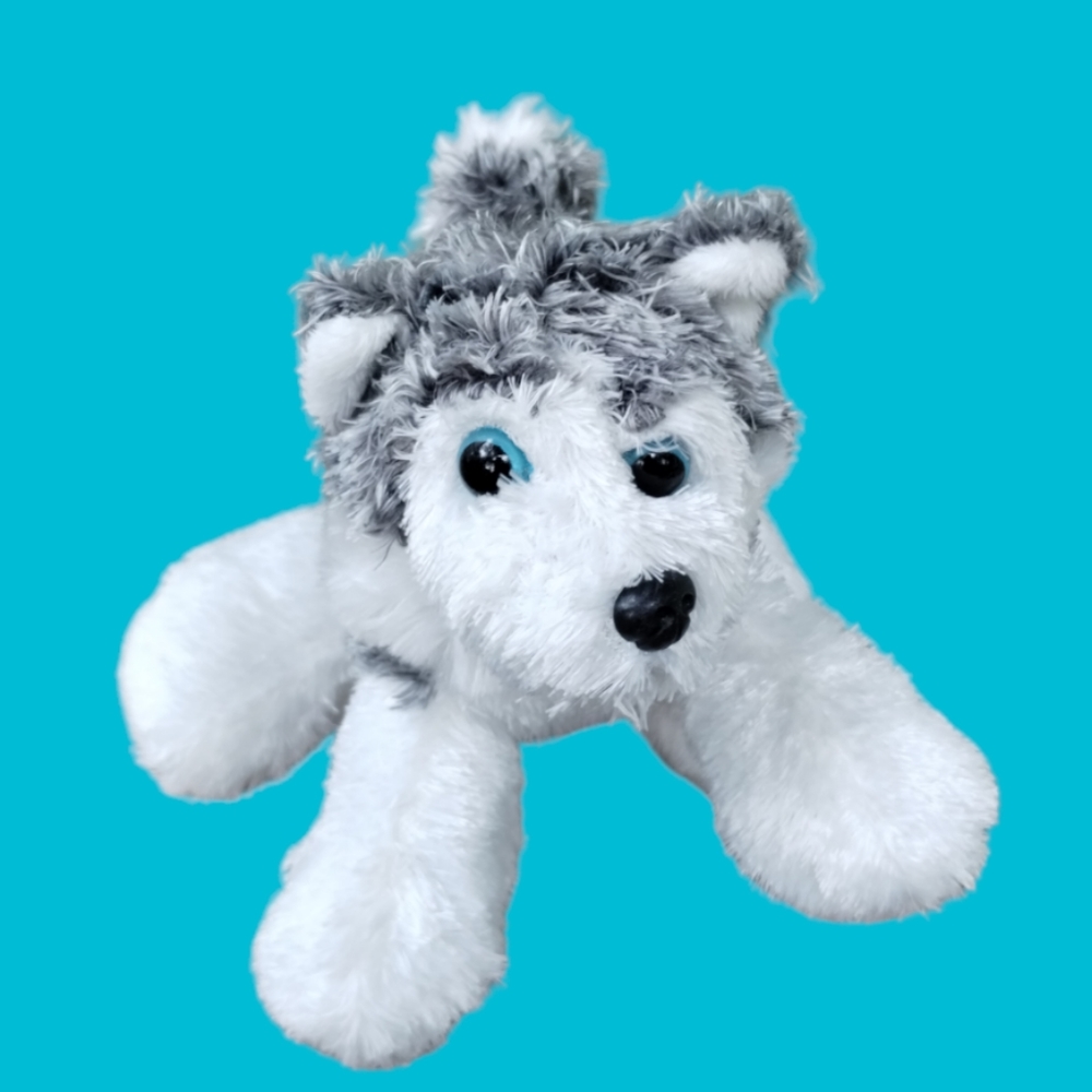 Gear-Mill Mountain Plush Siberian Husky Puppy Dog 5" Stuffed Animal Blue